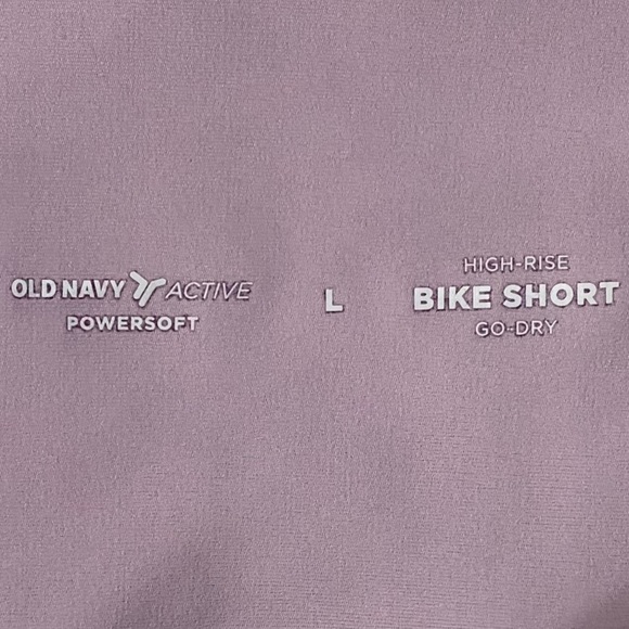 Old Navy High Rise Lavender Lilac Biker Shorts Powersoft Compression Go-Dry L - Picture 3 of 15